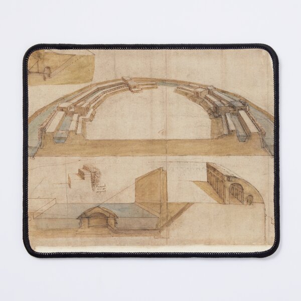 Item preview, Codex Atlanticus Folio 116r by Leonardo da Vinci Architectural Engineering Art Print designed and sold by artofuniverse.