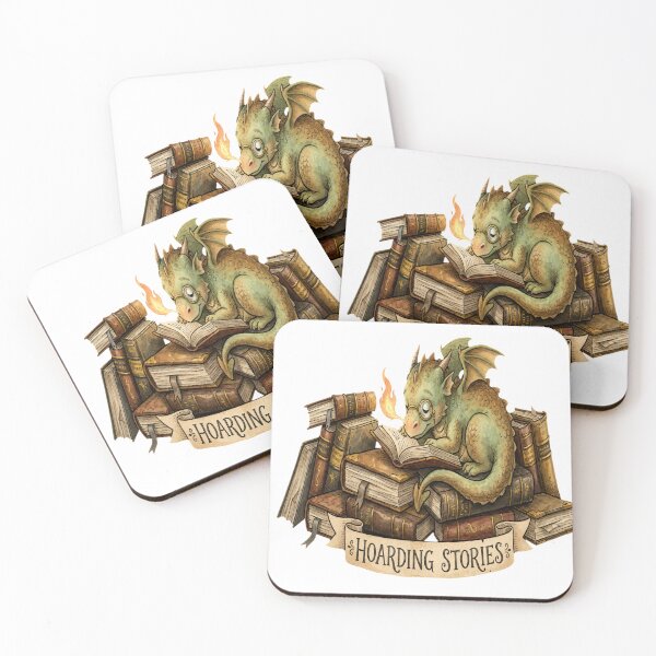 Item preview, Hoarding Stories Cute Dragon Book Lover Art Fantasy Library Decal designed and sold by Andreza NativeHue Oficial.