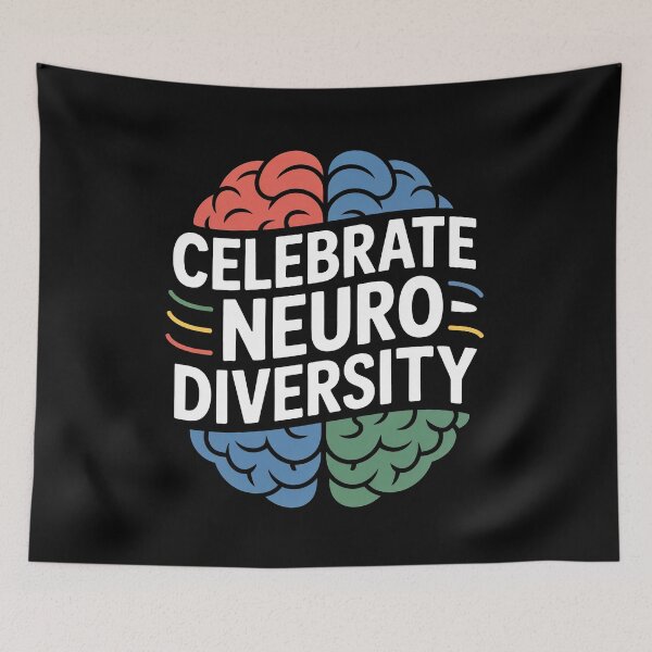 Item preview, Celebrate Neurodiversity Brain Autism ADHD Awareness Gift  designed and sold by Say It With Ink.