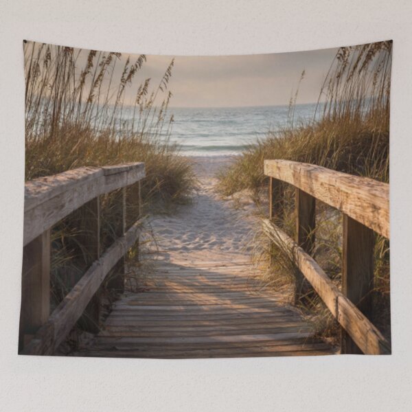 Item preview, Serene beach boardwalk seascape  designed and sold by dcrc.