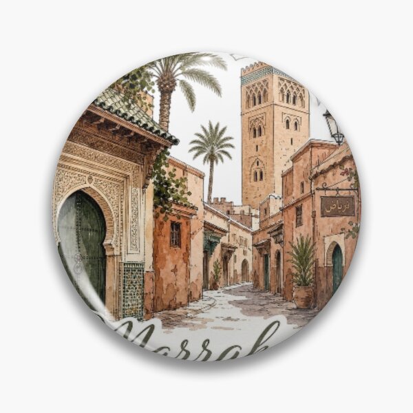 Item preview, Marrakech Morocco Hand Drawn Medina Vintage Travel Sticker designed and sold by Modefissi.