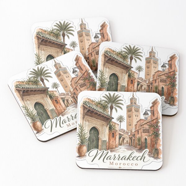 Item preview, Marrakech Morocco Hand Drawn Medina Vintage Travel Sticker designed and sold by Modefissi.