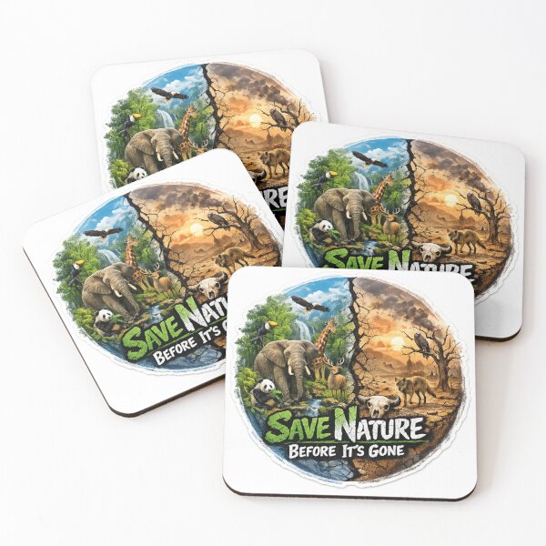 Item preview, Save Nature Before It’s Gone Sticker – Split Earth Environmental Awareness Design designed and sold by Kannada Ink Studio.