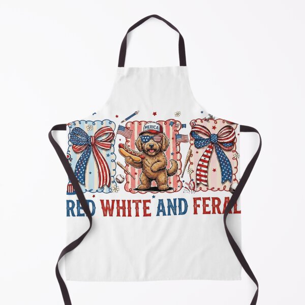 Item preview, Red White And Feral Goldendoodle 4th Of July Patriotic Art designed and sold by VGAfanatic.
