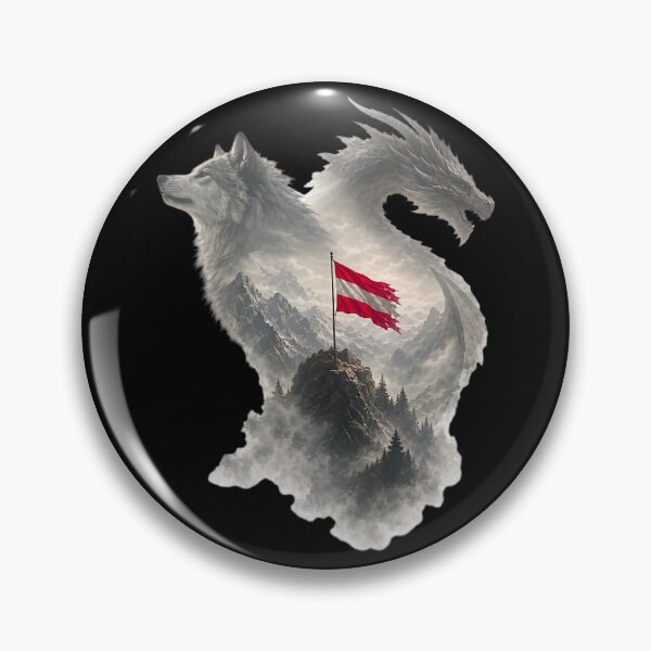 Item preview, Dragon and wolf with Austrian flag. designed and sold by ReneMM.