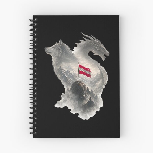 Item preview, Dragón y lobo con la bandera austriaca. designed and sold by ReneMM.