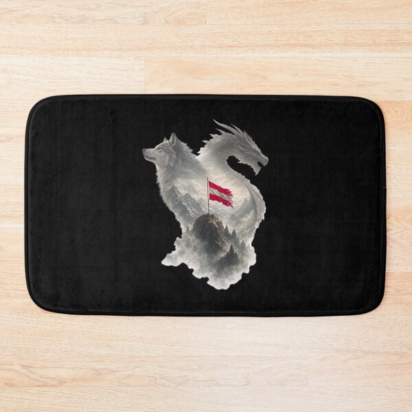 Item preview, Dragon and wolf with Austrian flag. designed and sold by ReneMM.