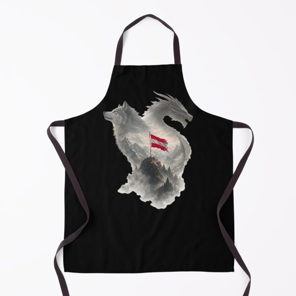 Item preview, Dragon and wolf with Austrian flag. designed and sold by ReneMM.