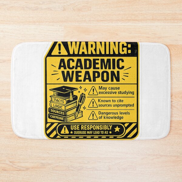 Item preview, Warning Academic Weapon – Funny Caution Label Student Humor | Dangerous Student Gift designed and sold by irfanshikh.