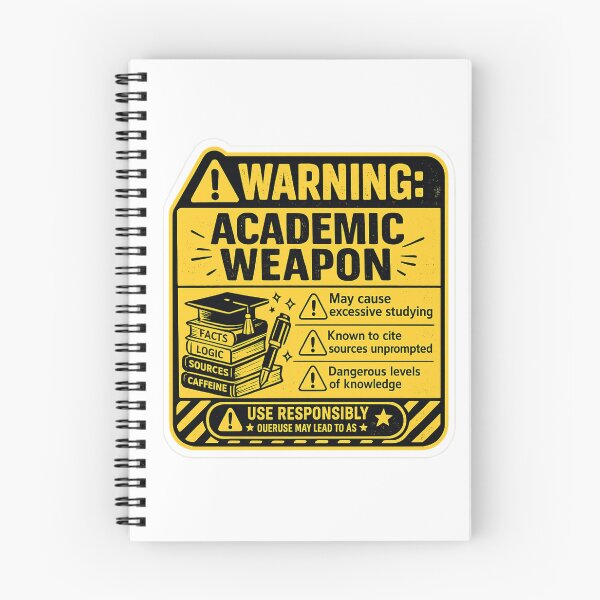 Item preview, Warning Academic Weapon – Funny Caution Label Student Humor | Dangerous Student Gift designed and sold by irfanshikh.