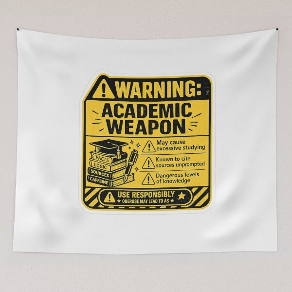 Item preview, Warning Academic Weapon – Funny Caution Label Student Humor | Dangerous Student Gift designed and sold by irfanshikh.