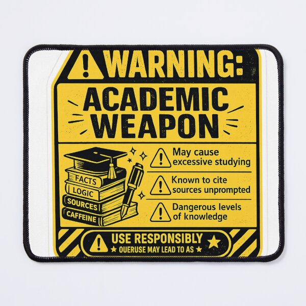 Item preview, Warning Academic Weapon – Funny Caution Label Student Humor | Dangerous Student Gift designed and sold by irfanshikh.