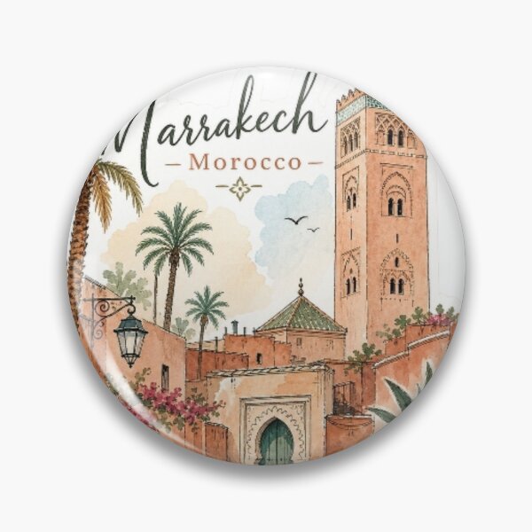 Item preview, Marrakech Medina Watercolor Sketch Travel Aesthetic Sticker designed and sold by Modefissi.