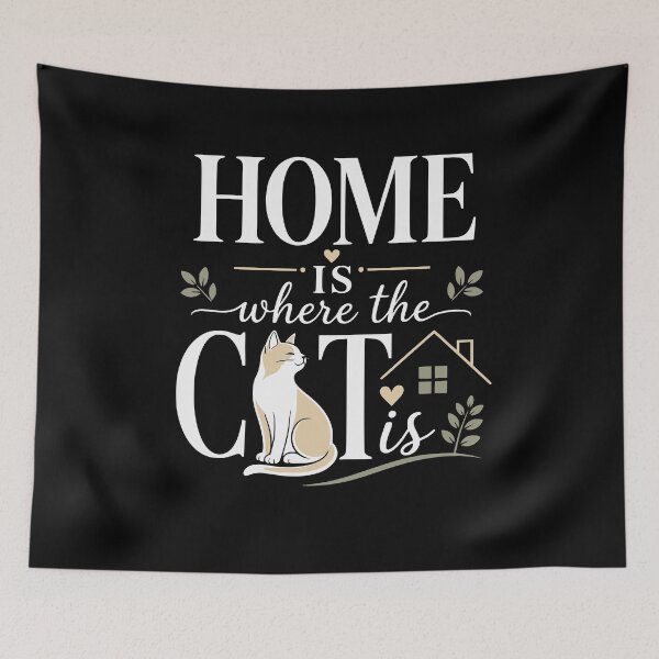 Item preview, Home is where the cat is designed and sold by FreshPixelArt.