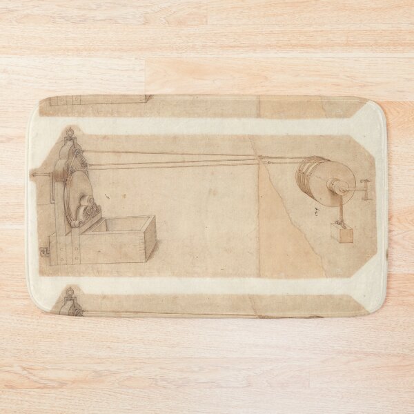 Item preview, Codex Atlanticus Folio 13r by Leonardo da Vinci Renaissance Mechanical Study Art Print designed and sold by artofuniverse.