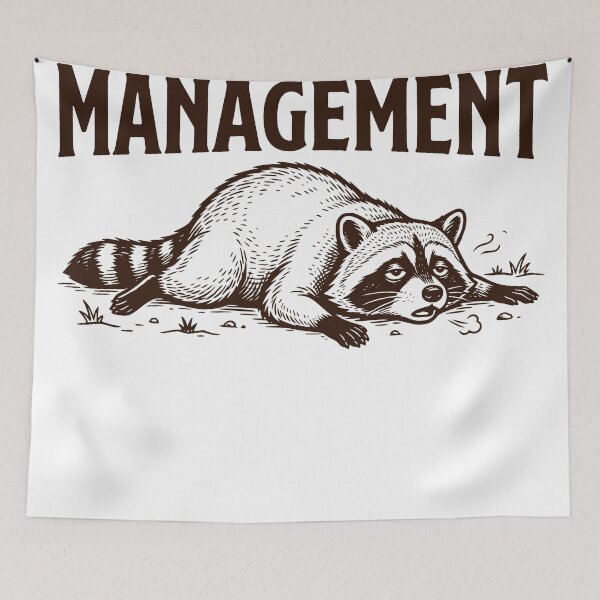 Item preview, Under New Management Raccoon, Funny Father's Day Humor Design designed and sold by TeeVerse27.