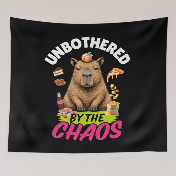 Item preview, Unbothered By The Chaos Capybara designed and sold by JesterKrewArt.