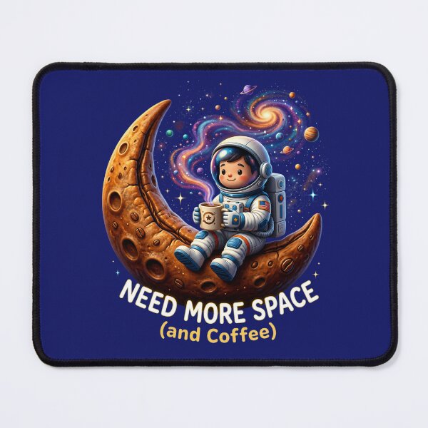 Item preview, Need More Space and Coffee Sticker Astronaut Moon Galaxy Decal designed and sold by Andreza NativeHue Oficial.