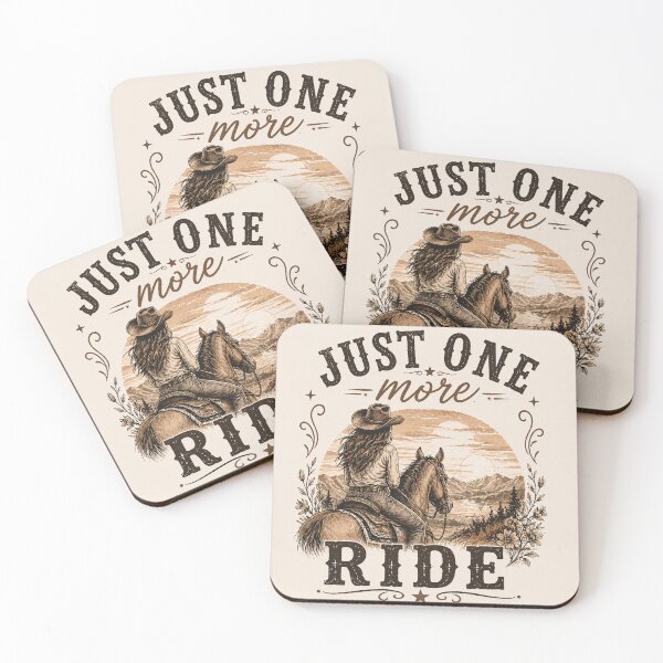Item preview, Just One More Ride – Western Cowgirl Horse Sunset Design designed and sold by  QuarterHorseArt by Just my Studio.
