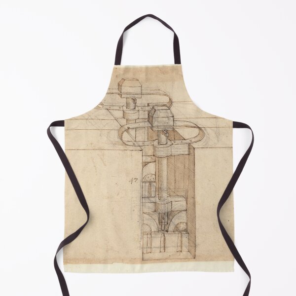 Item preview, Codex Atlanticus Folio 14r by Leonardo da Vinci Renaissance Mechanical Invention Art Print designed and sold by artofuniverse.