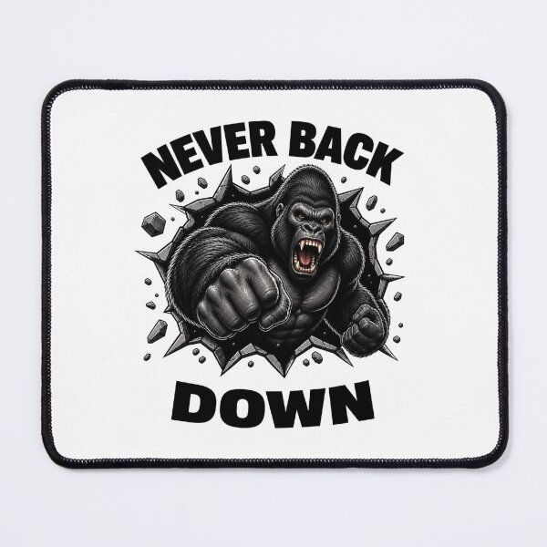 Item preview, Gorilla Never Back Down Gym Motivation Tee designed and sold by sophiajon.