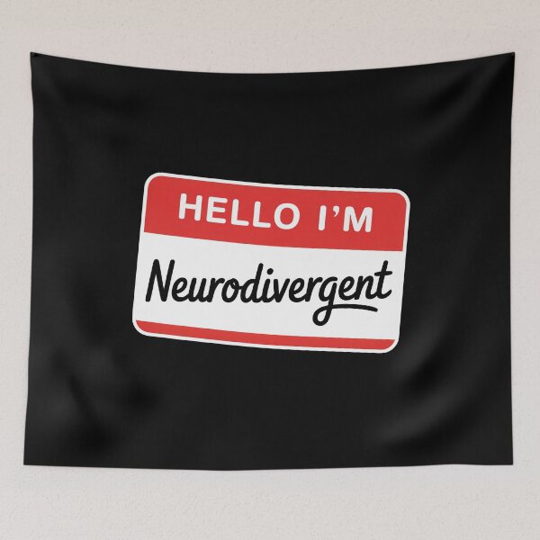 Item preview, Hello I'm Neurodivergent Name Tag Funny Autism ADHD Gift designed and sold by Say It With Ink.