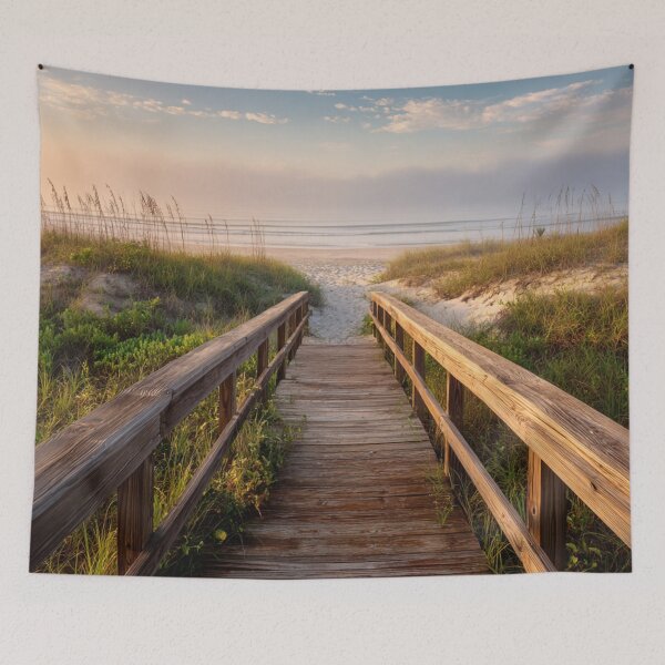 Item preview, Serene beach boardwalk seascape  designed and sold by dcrc.
