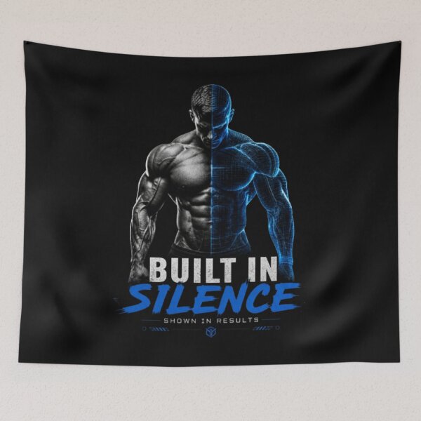Item preview, Built In Silence – Strength, Discipline & Results Motivation Design designed and sold by wanado.