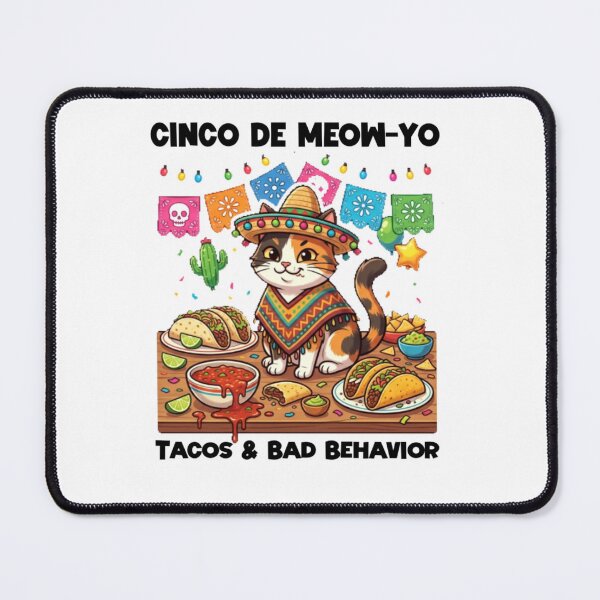 Item preview, Cinco de Meow-yo Funny Cat Tacos/Cute Cinco de Mayo Fiesta Cat Meme designed and sold by Abibless1998.