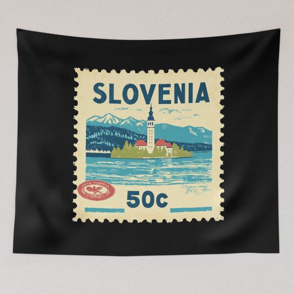 Item preview, Slovenia Vintage Postage Stamp - Lake Bled designed and sold by tiigerdad.