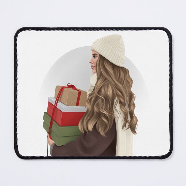Item preview, Cozy Winter Girl with Christmas Gifts designed and sold by katemaxi.