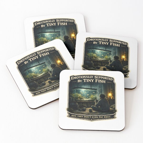 Item preview, Emotionally Supported By Tiny Fish Cozy Aquarium Aesthetic Artwork designed and sold by StickyGuys.
