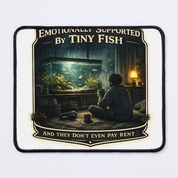 Item preview, Emotionally Supported By Tiny Fish Cozy Aquarium Aesthetic Artwork designed and sold by StickyGuys.