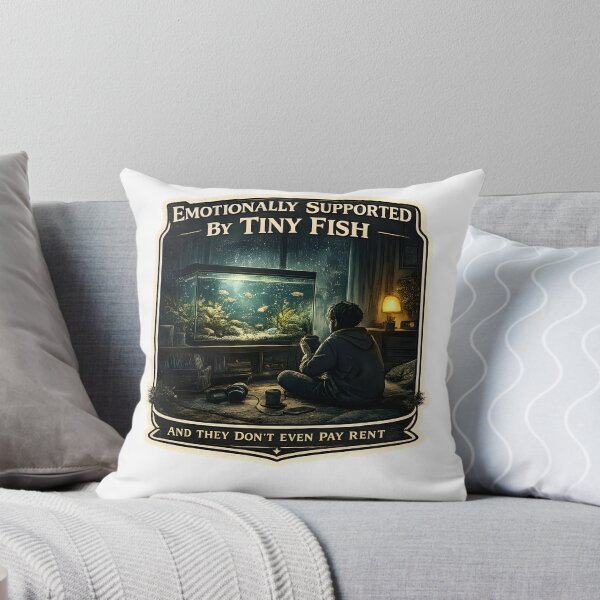 Item preview, Emotionally Supported By Tiny Fish Cozy Aquarium Aesthetic Artwork designed and sold by StickyGuys.