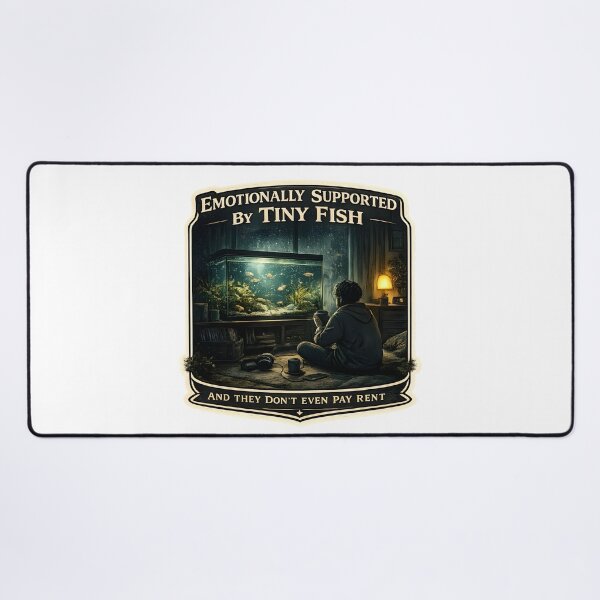 Item preview, Emotionally Supported By Tiny Fish Cozy Aquarium Aesthetic Artwork designed and sold by StickyGuys.