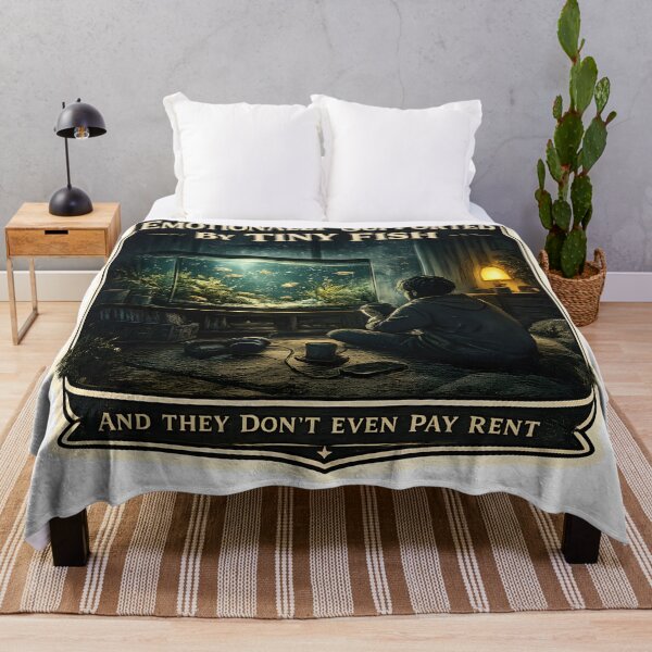 Item preview, Emotionally Supported By Tiny Fish Cozy Aquarium Aesthetic Artwork designed and sold by StickyGuys.