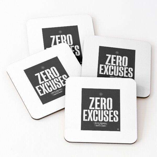 Item preview, Zero Excuses Tactical Motivation Typography Design designed and sold by DarioTactical.