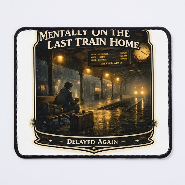 Item preview, Mentally On The Last Train Home Vintage Railway Aesthetic Artwork designed and sold by StickyGuys.