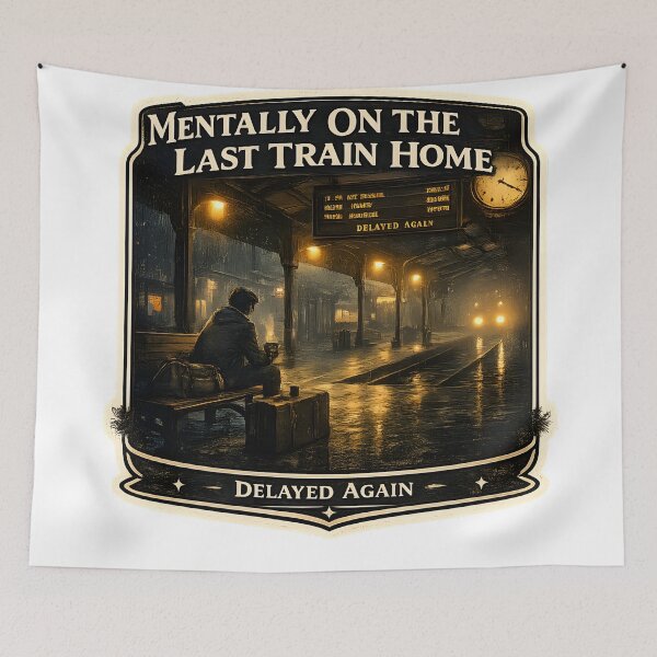 Item preview, Mentally On The Last Train Home Vintage Railway Aesthetic Artwork designed and sold by StickyGuys.