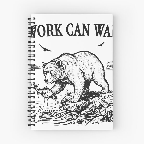 Item preview, Work Can Wait Fishing Bear, Funny Fishing Life Design designed and sold by TeeVerse27.