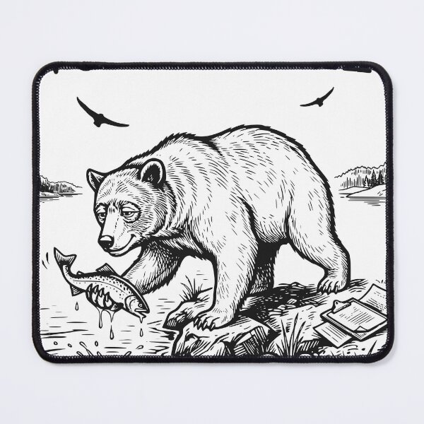 Item preview, Work Can Wait Fishing Bear, Funny Fishing Life Design designed and sold by TeeVerse27.