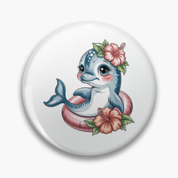 Item preview, dolphin white hibiscus designed and sold by jkrphoto.