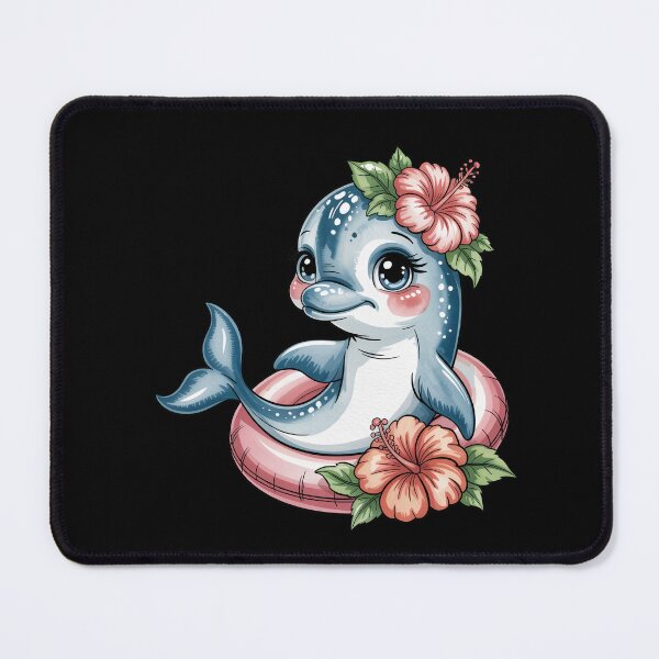 Item preview, dolphin white hibiscus designed and sold by jkrphoto.