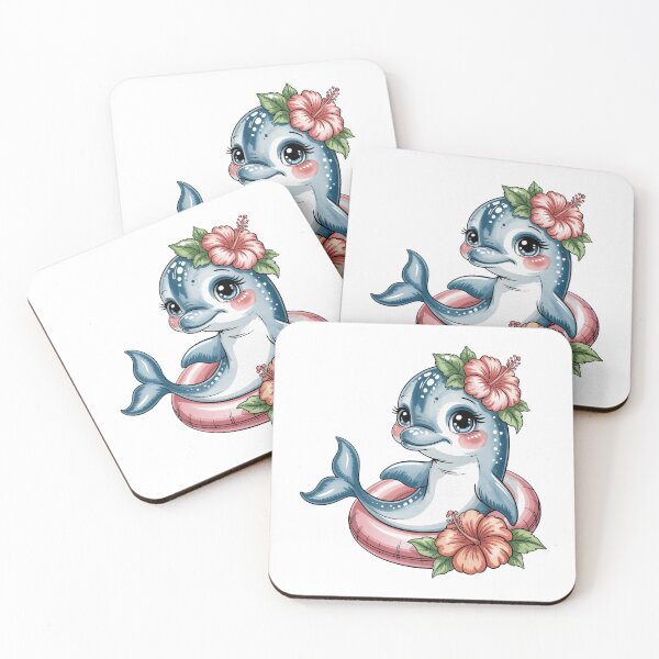 Item preview, dolphin white hibiscus designed and sold by jkrphoto.