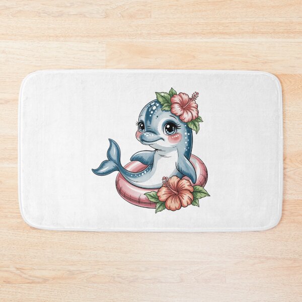 Item preview, dolphin white hibiscus designed and sold by jkrphoto.