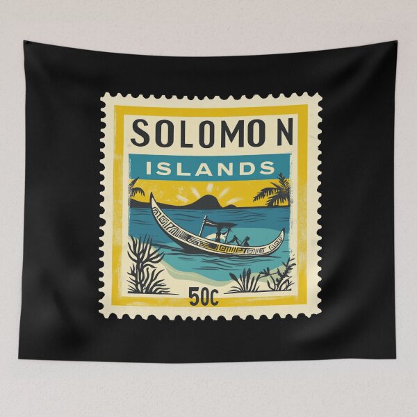 Item preview, Solomon Islands Vintage Stamp - Outrigger Canoe designed and sold by tiigerdad.