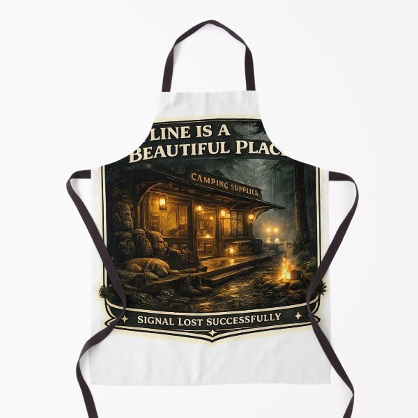Item preview, Offline Is A Beautiful Place Vintage Camping Aesthetic Artwork designed and sold by StickyGuys.
