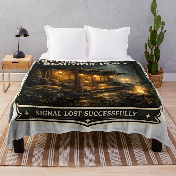 Item preview, Offline Is A Beautiful Place Vintage Camping Aesthetic Artwork designed and sold by StickyGuys.