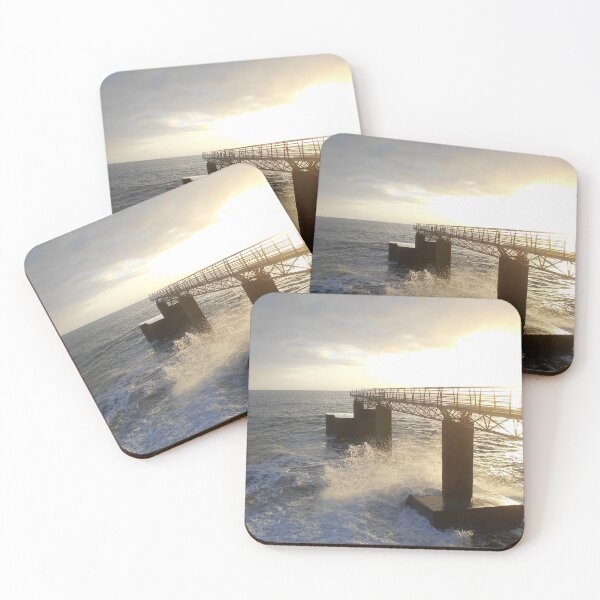 Item preview, Sunset at the sea with heavy waves designed and sold by Farbfroh.