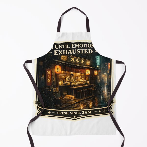 Item preview, Open Until Emotionally Exhausted Vintage Sushi Bar Aesthetic Artwork designed and sold by StickyGuys.